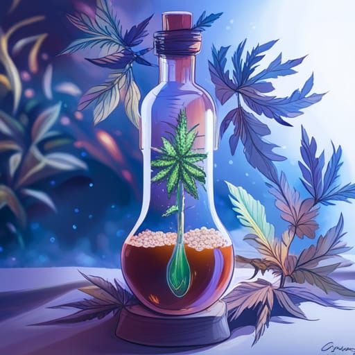 Miniature Marijuana Garden Thrives Inside Glass Bottle