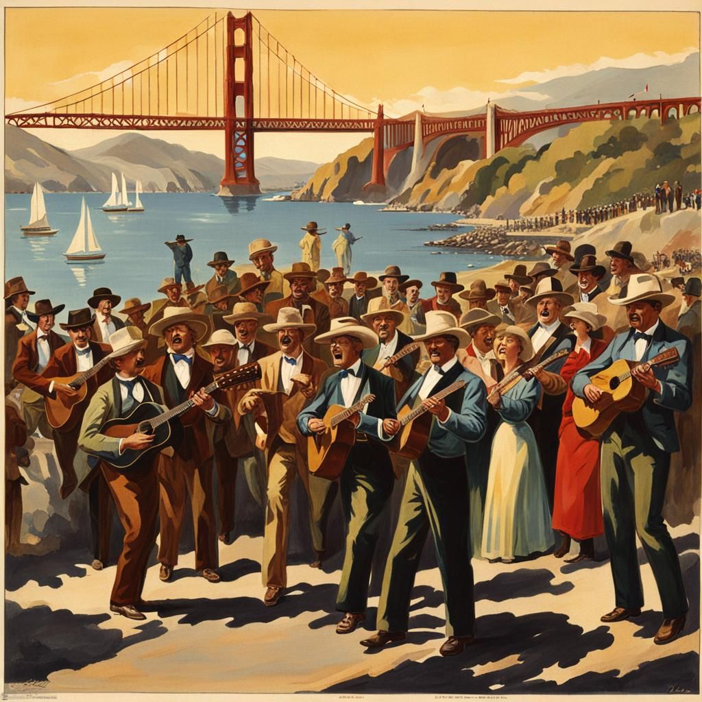 Singing Chorus at Golden Gate Bridge