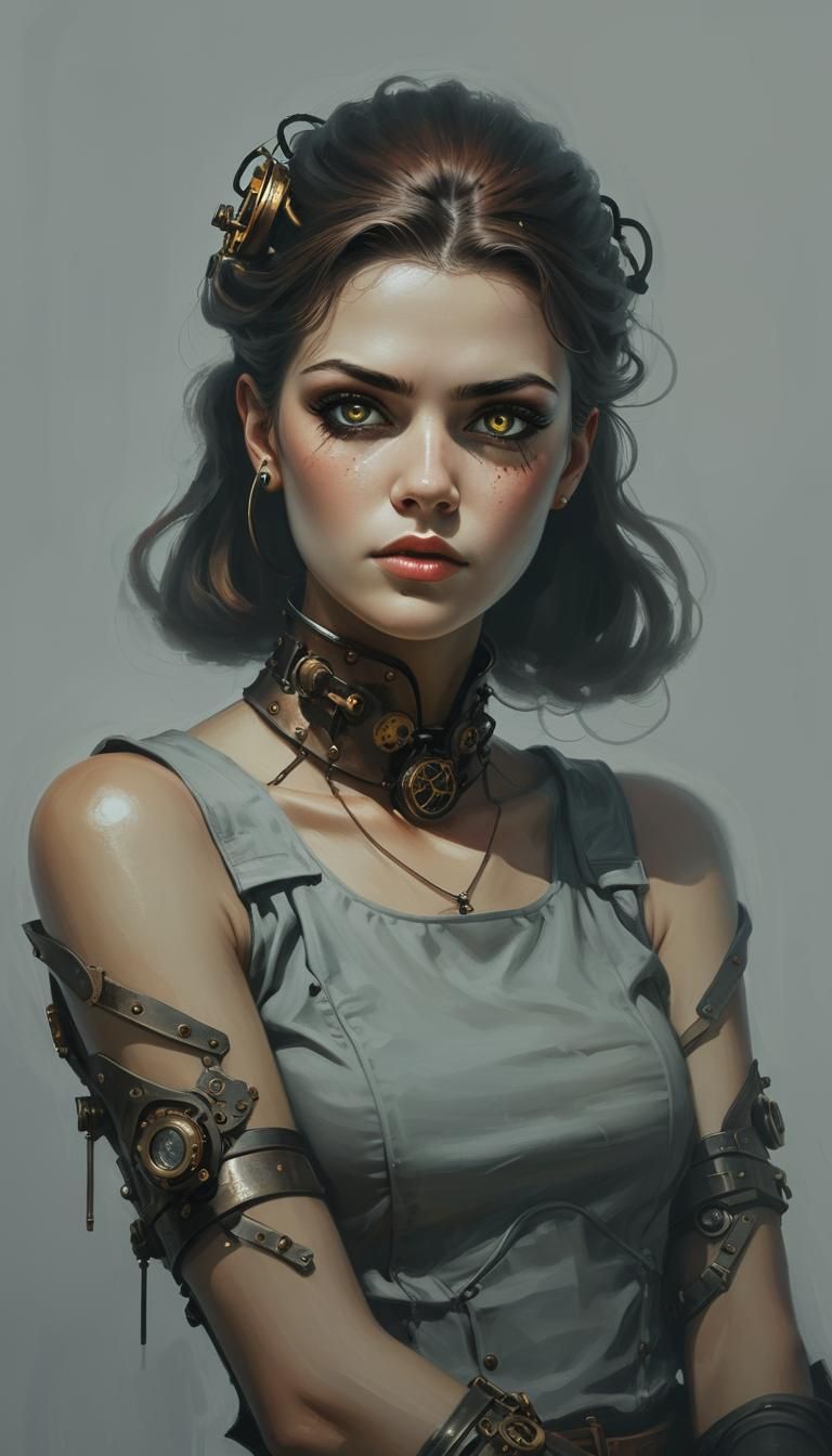 Detailed Steampunk Engine Illustration