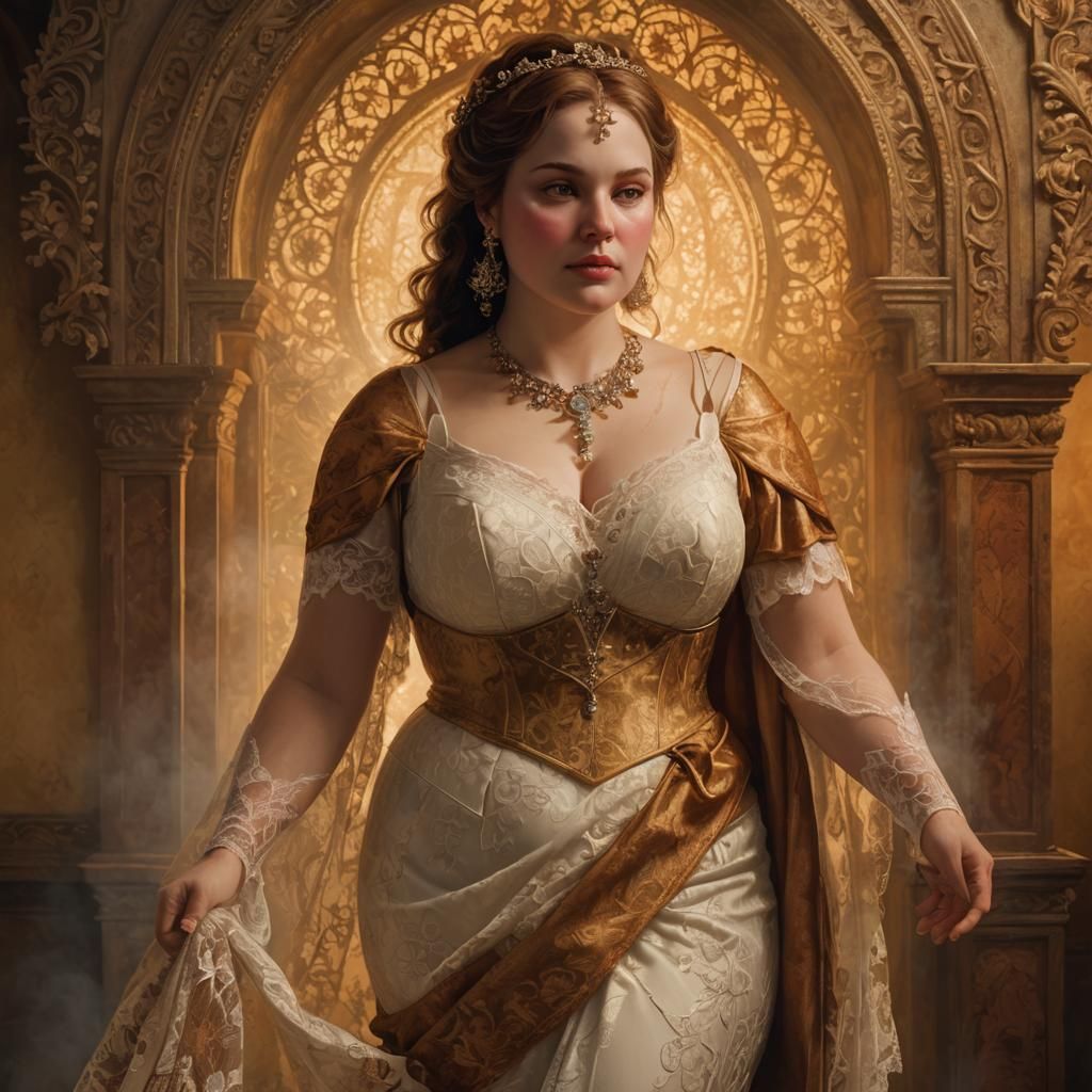 Renaissance Beauty in Dramatic Lighting, Hyperrealistic Port...