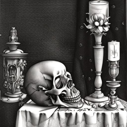 Still Life in Dürer's Engraving Style