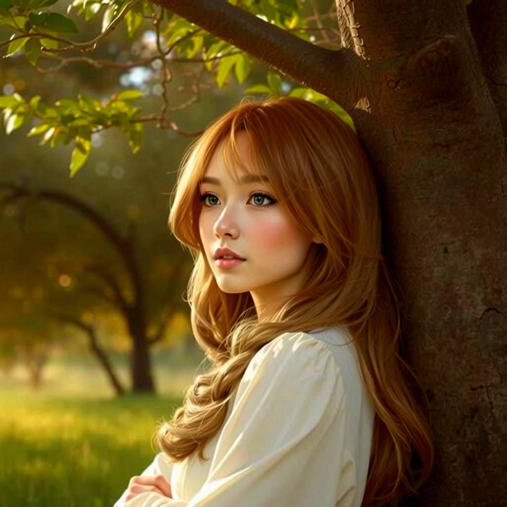 Surreal Savannah Goddess Sits Under Majestic Tree