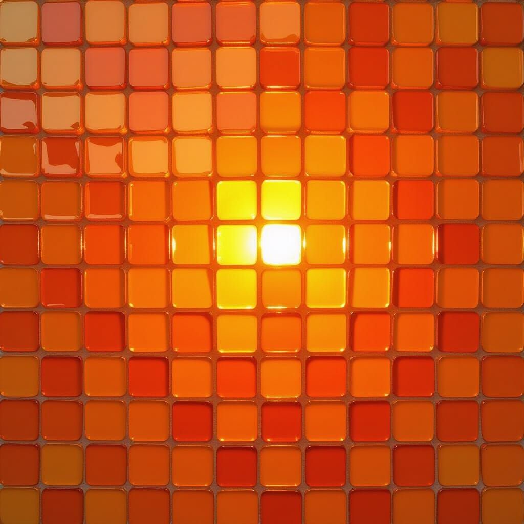 Backlit Chaotic Orange Mosaic with Ethereal Glow