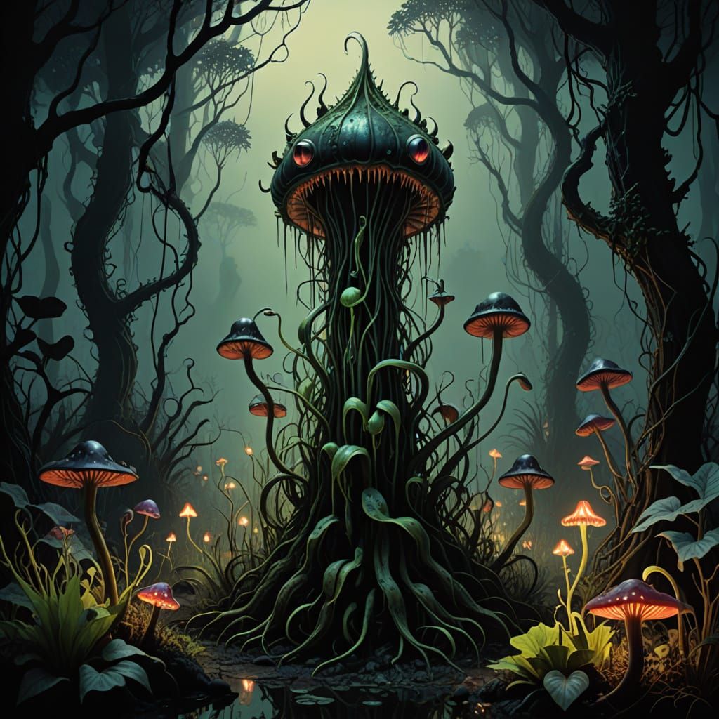 Surreal Jungle Horror in Dark Fantasy Style