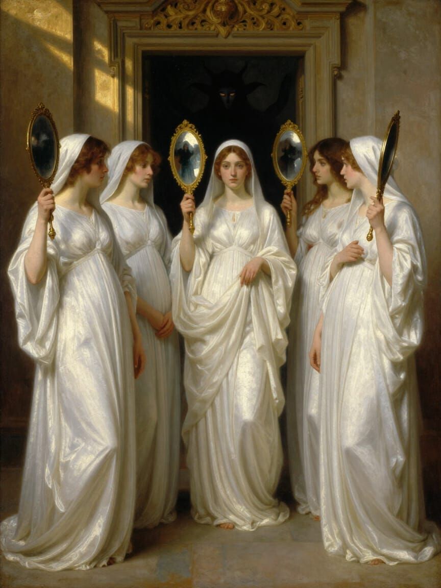 Pre-Raphaelite Portrait: Virgins and Demon Queen's Mirror