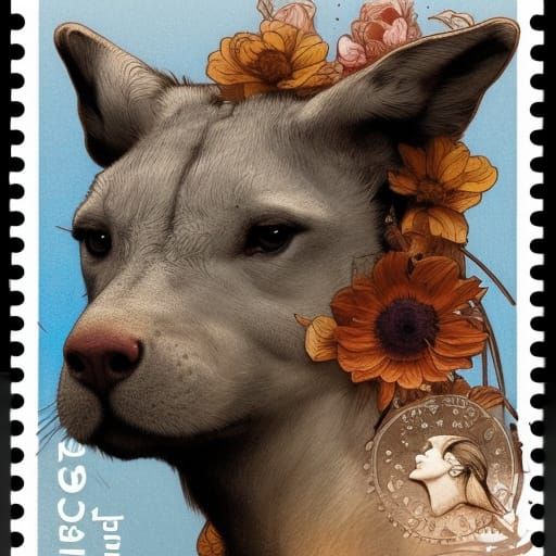 Animal Postage Stamps: Hyperdetailed Artstation Concept