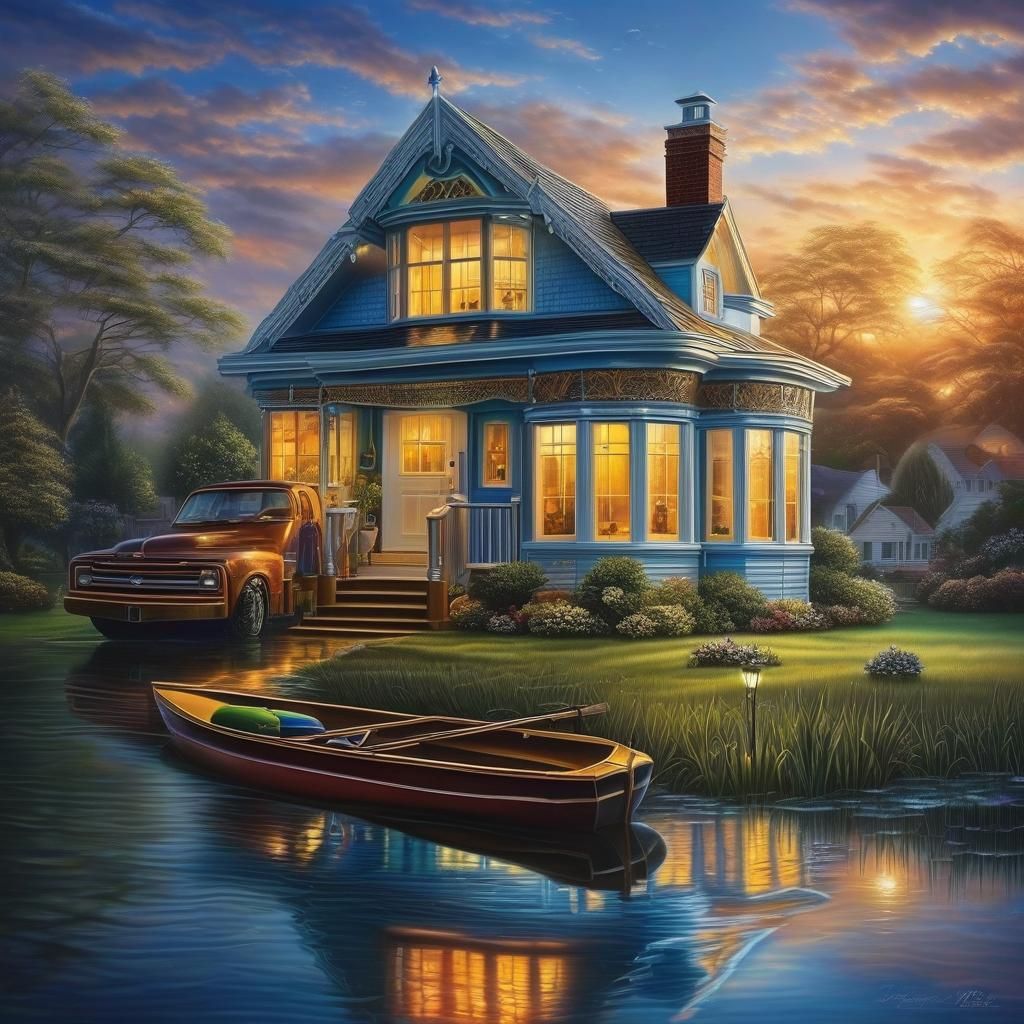Detailed Airbrush Art of Home Restoration After Flood