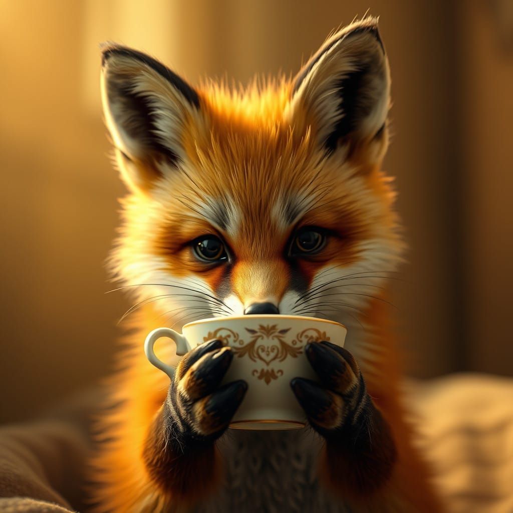 Adorable Fox in Warm Cinematic Lighting