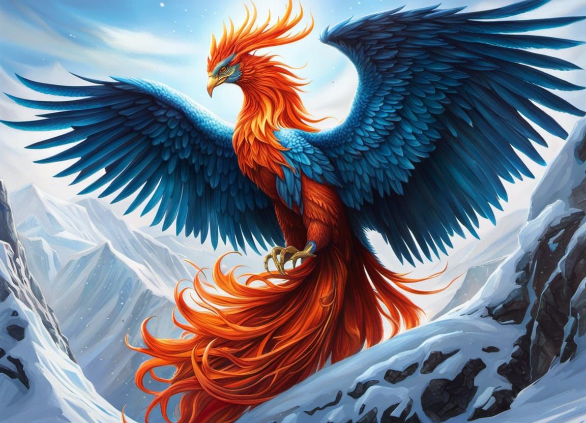 Goddess Phoenix of Ice and Fire: Hyperrealistic Rendering