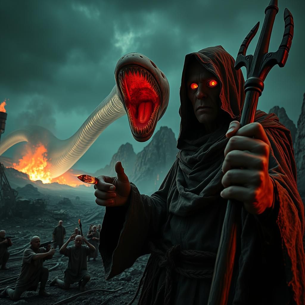 Post-Apocalyptic Prophet and Giant Worm