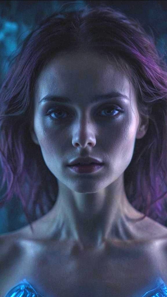 Glowing Human Figure in Dark Room