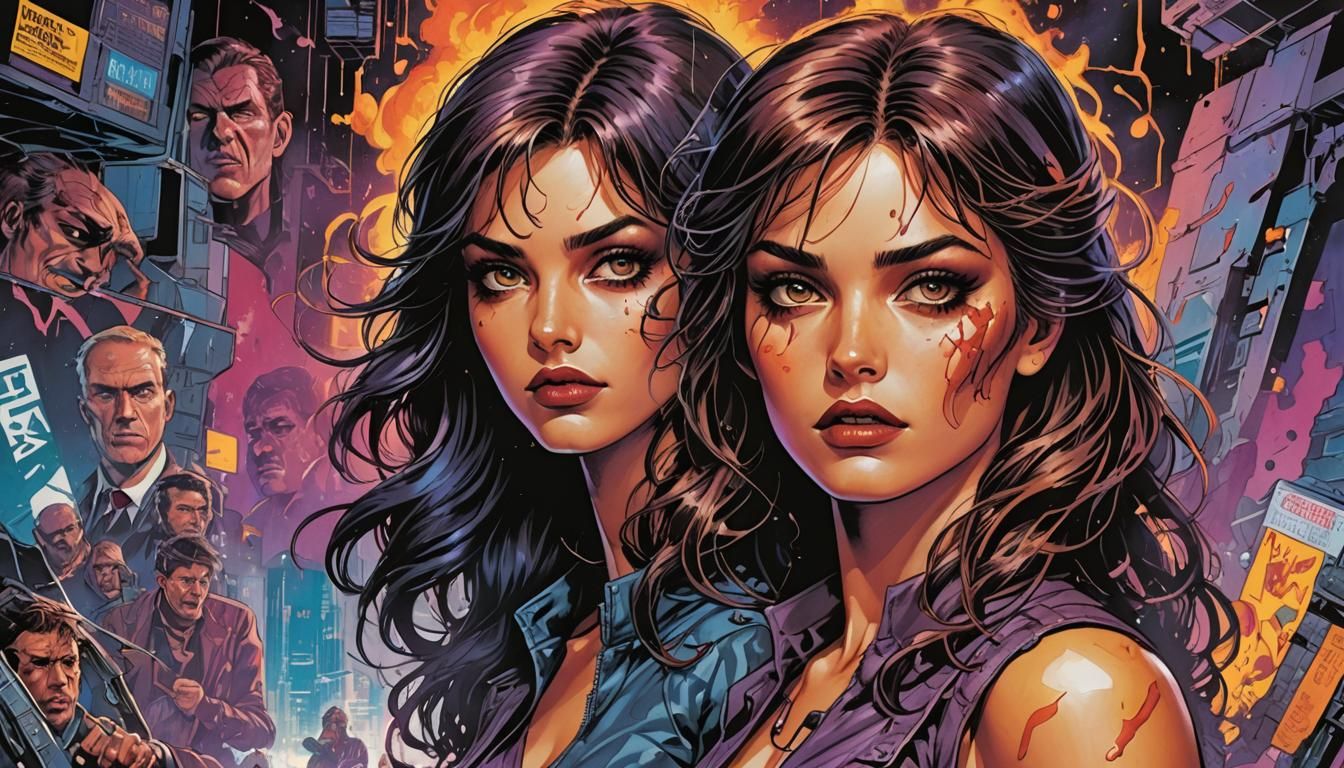 Girl on Magazine Cover in Comic Book Style