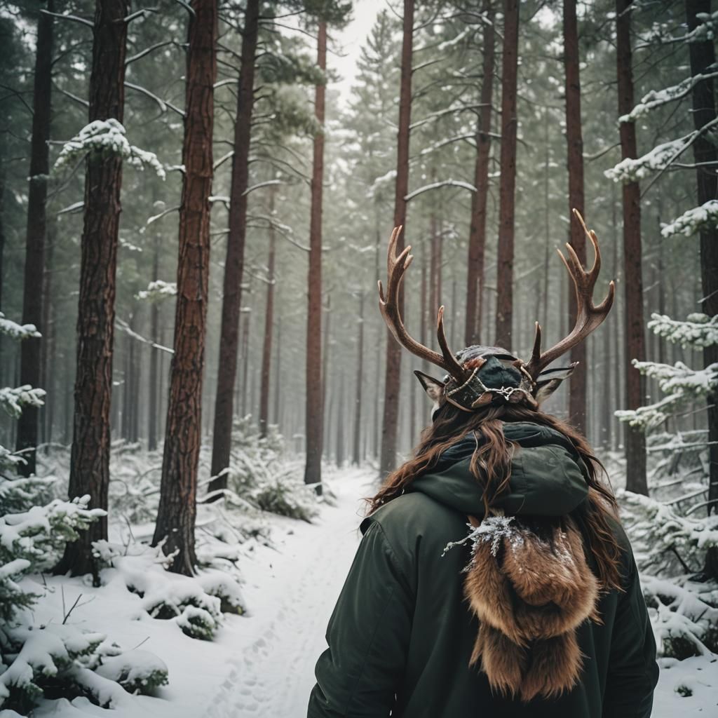 Atmospheric People with Antlers