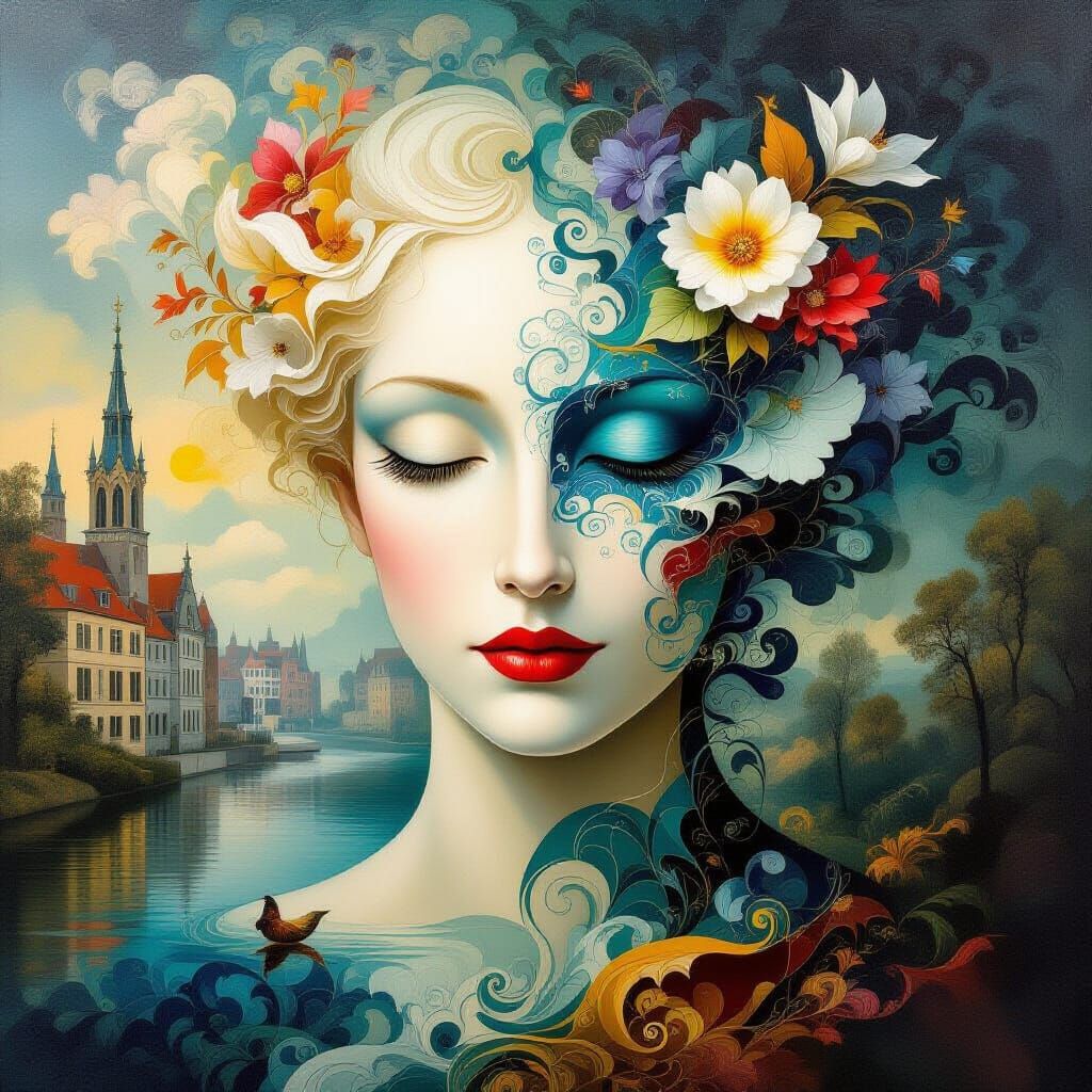 Surreal Serenity in Flemish Baroque Style