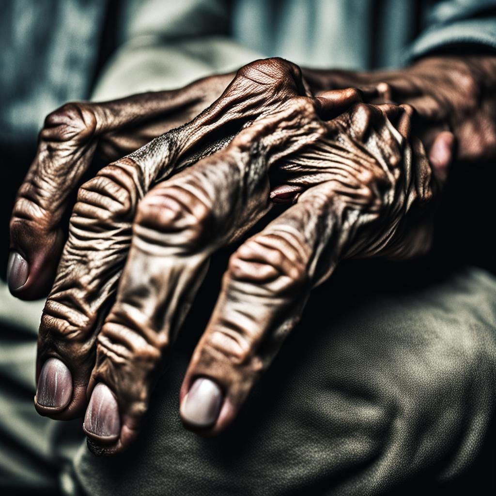 Clasped Hands Portrait in Realistic Style