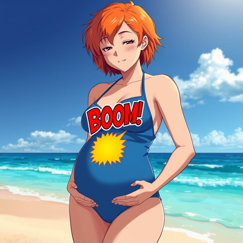 Pregnant Woman Surprised by Fetal Kick in Stunning Beach Sce...