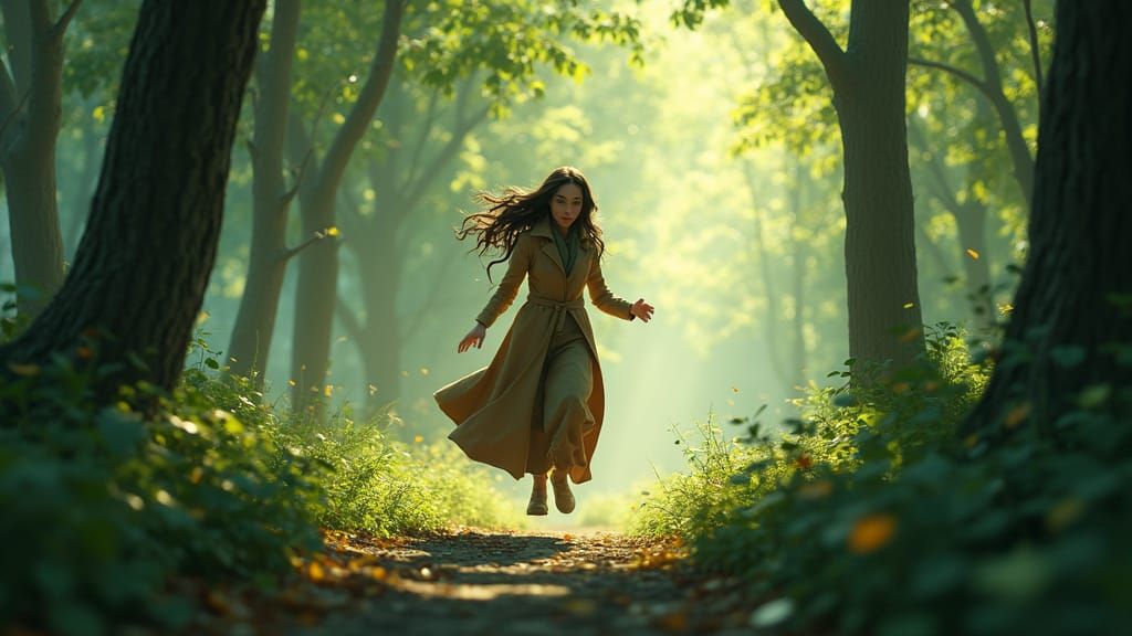 Worried Mother's Desperate Search: 3D Rendered Scene