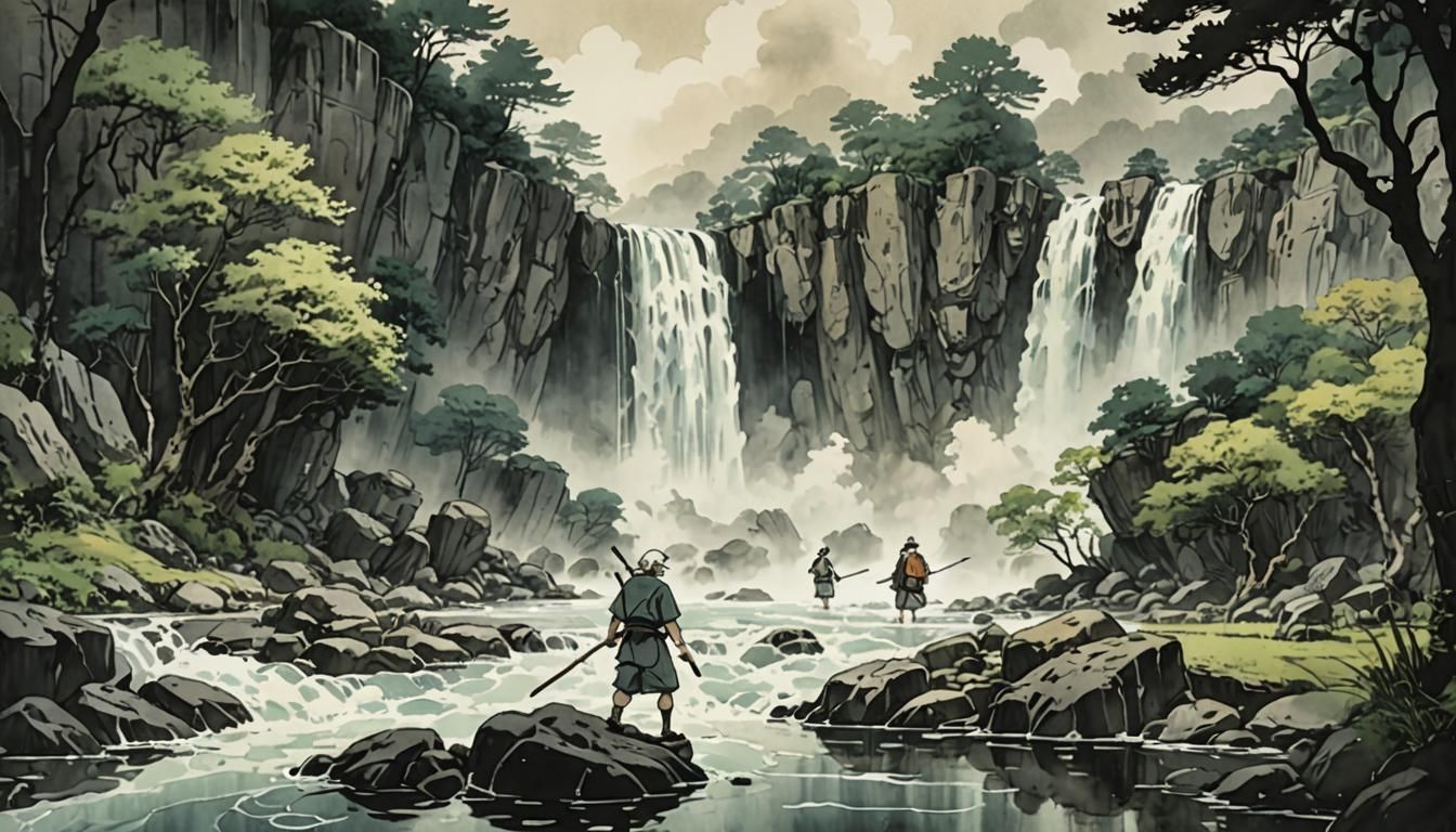 Hericlitus vs. Plato: Ghibli-Style Manga Fight