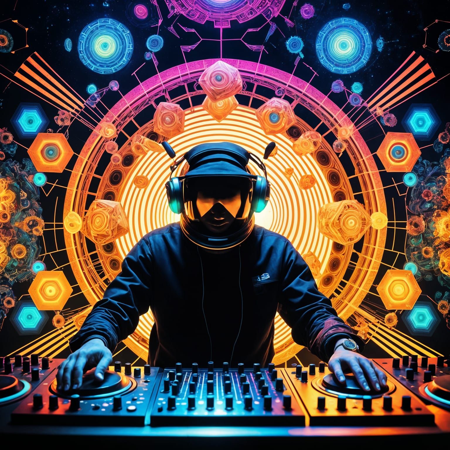 Cosmic Beehive Rhapsody in Golden Light