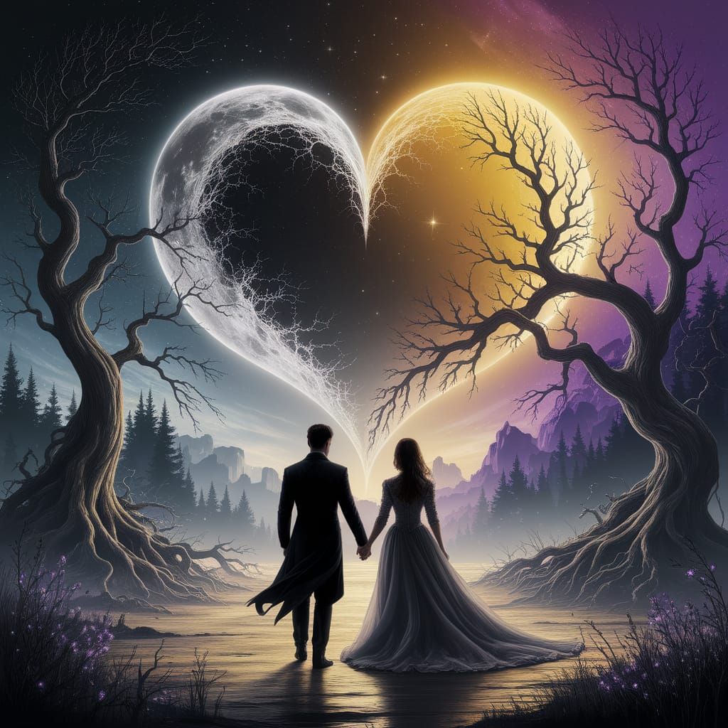 Darkly Romantic Celestial Heart