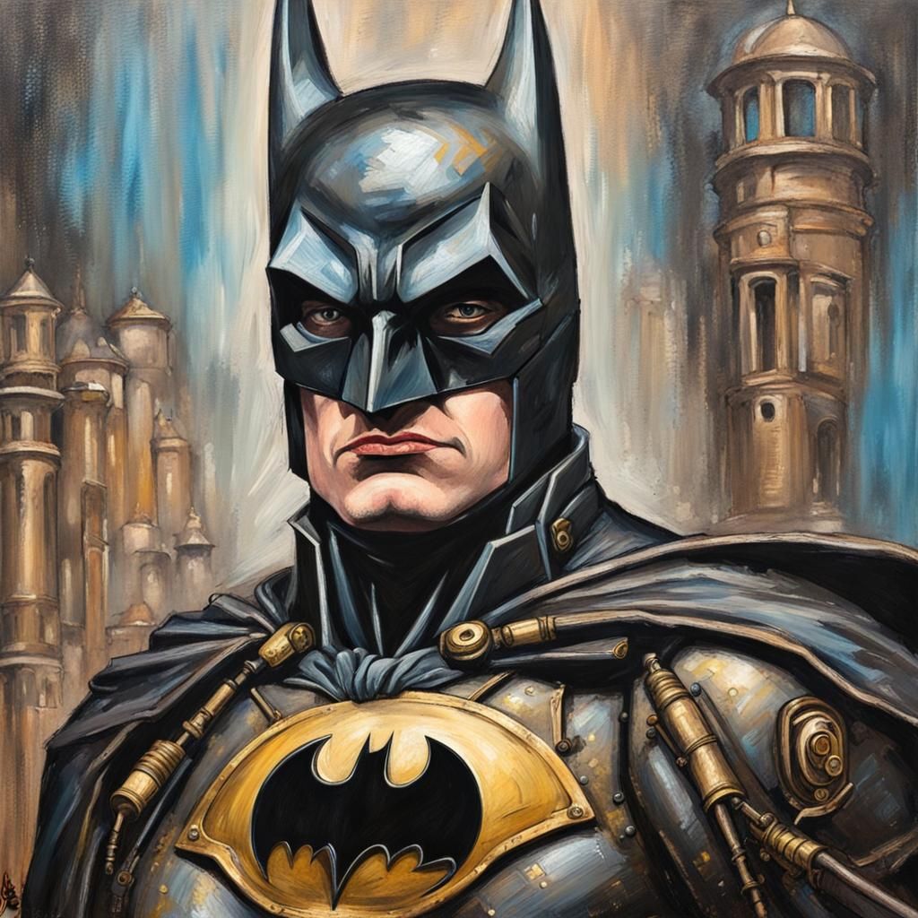 Steampunk Batman in Photorealistic Acrylics