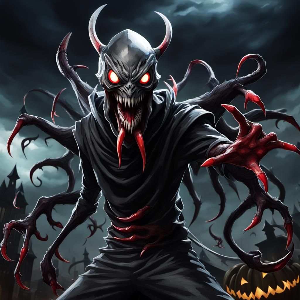 Fiendish Scream Mask Demon with Fisheye Lens