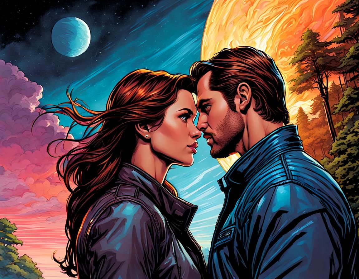 Loving Gaze: Comic Book Style Portrait