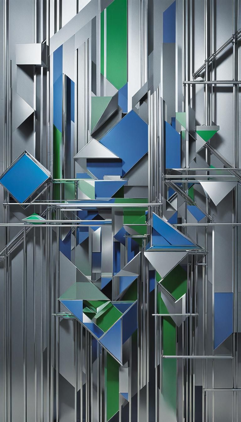 Futuristic Face with Geometric Design in Splash Art