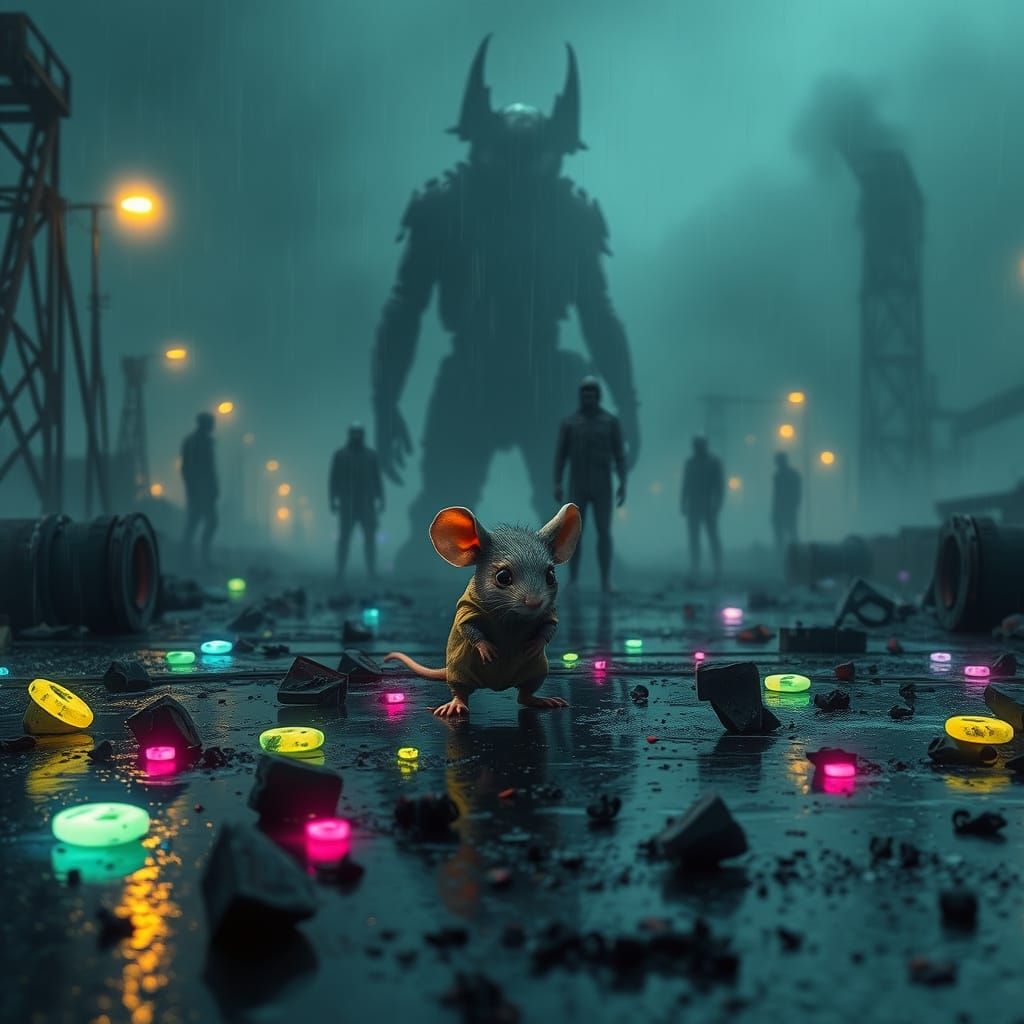 Mouse Hiding in Post-Apocalyptic Wasteland