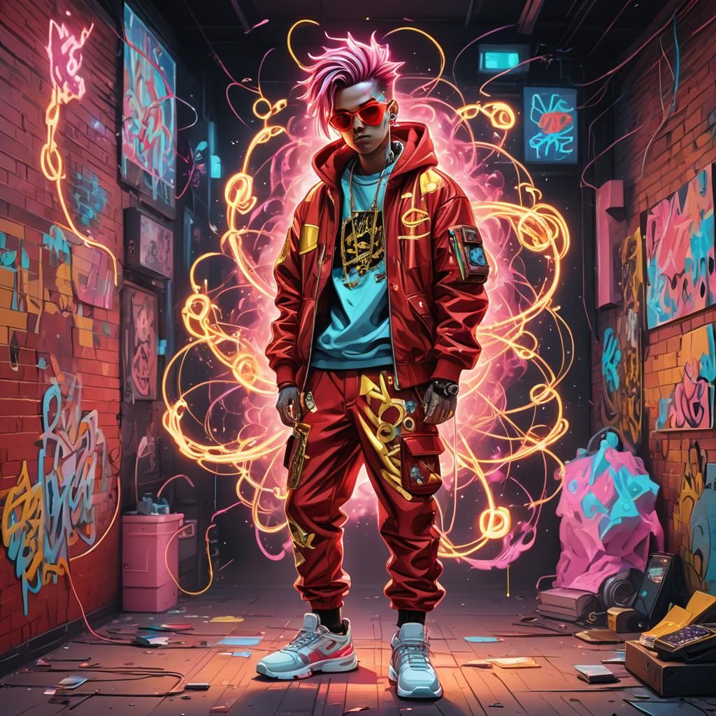 Cyberdelic Portrait Art: Gen Z Maximalism in 8k