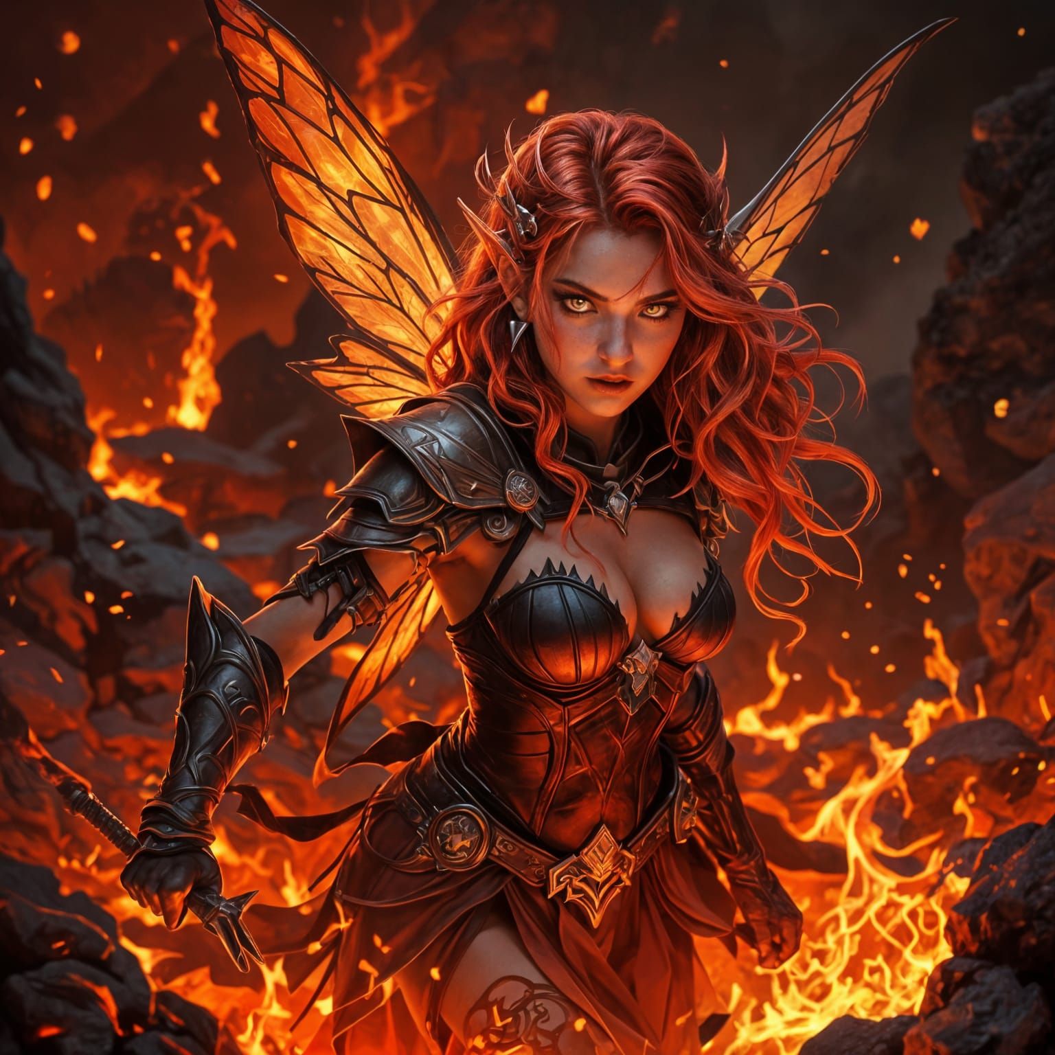 Fiery Fairy Emerges from Volcanic Lava