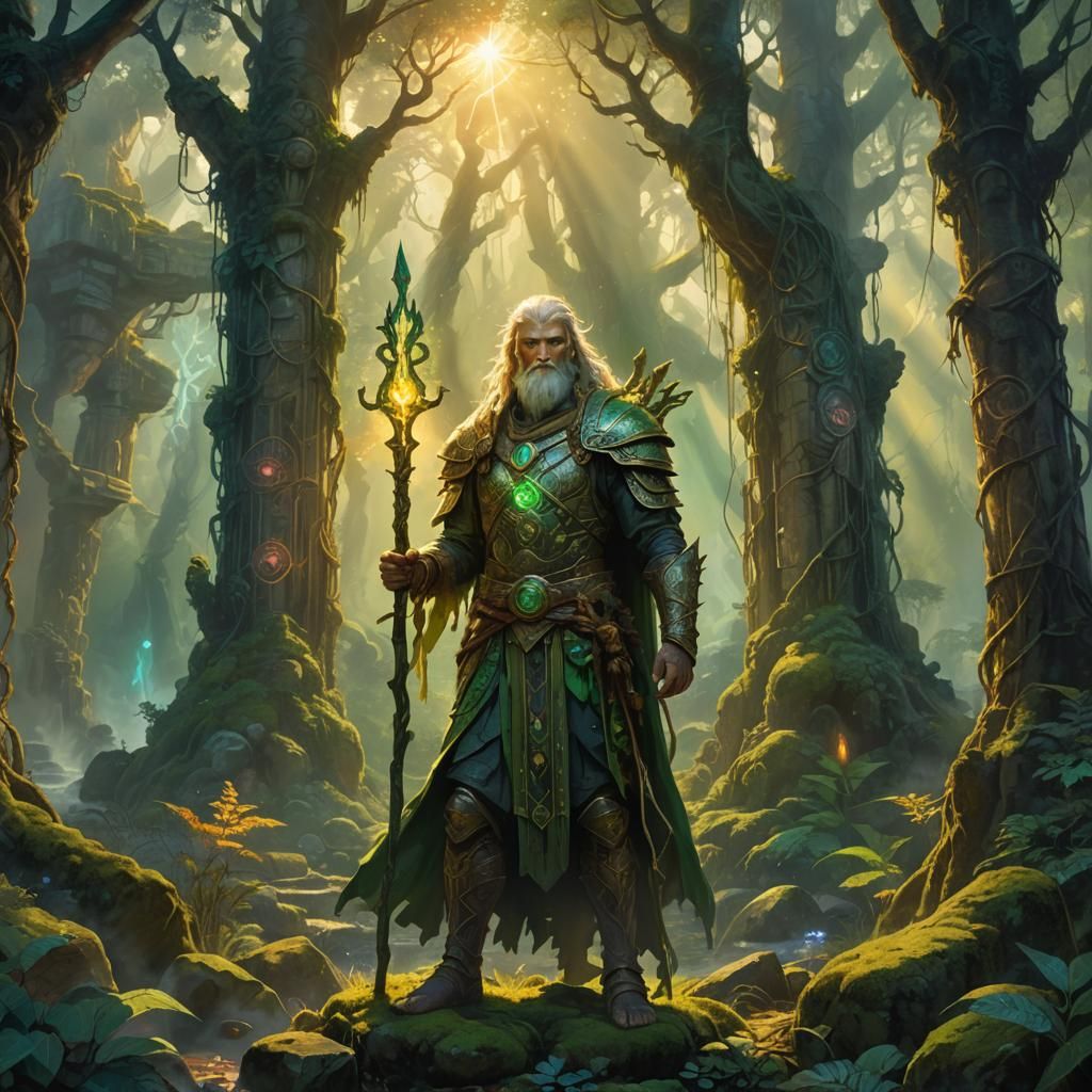 Enkidu in Mystical Forest: Fantasy Concept Art