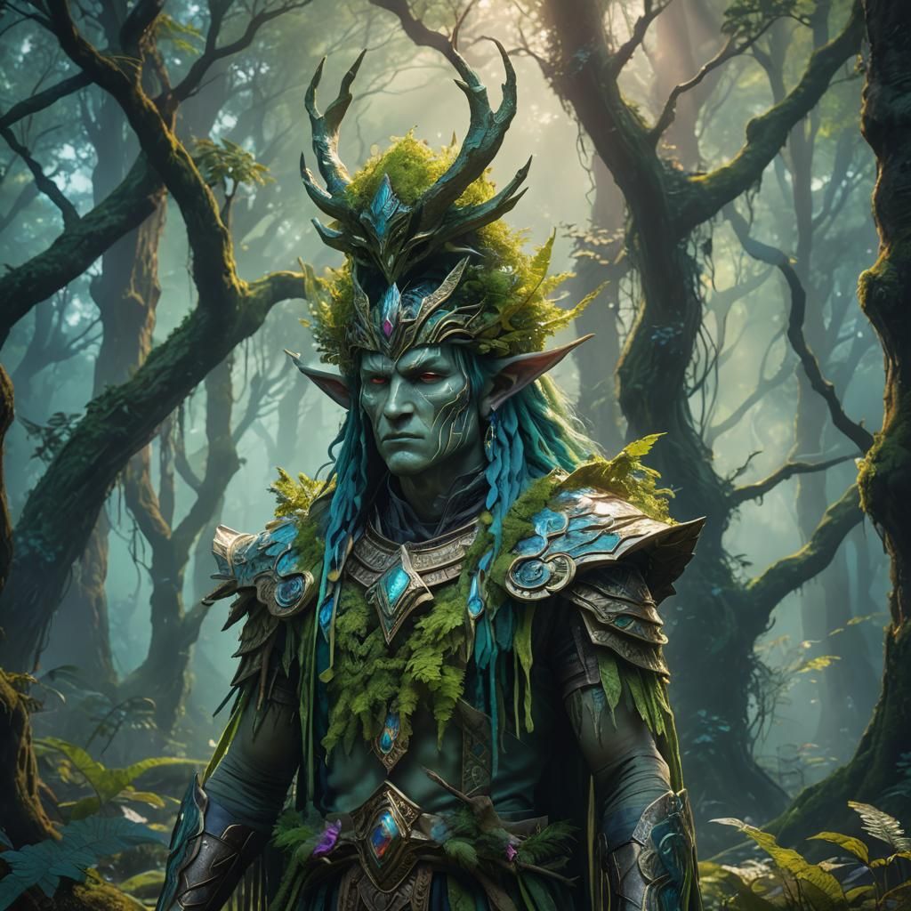 Enkidu in Mystical Forest: Fantasy Concept Art