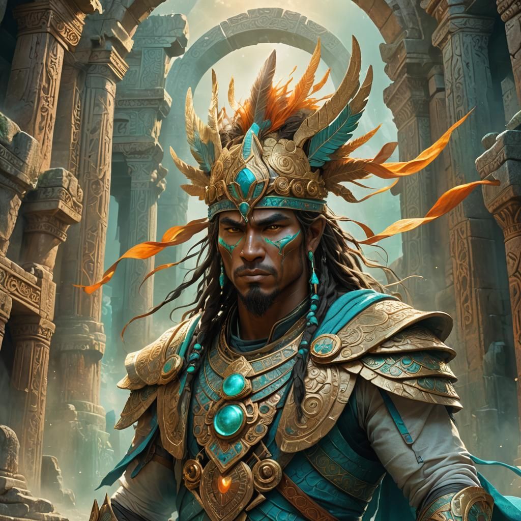 Enkidu Amidst Ancient Ruins: Fantasy Concept Art