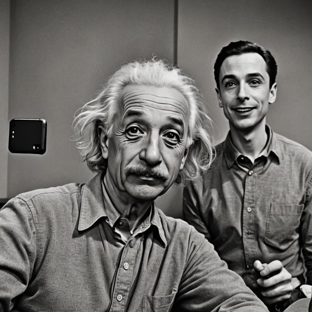 Einstein and Sheldon Cooper Take a Selfie