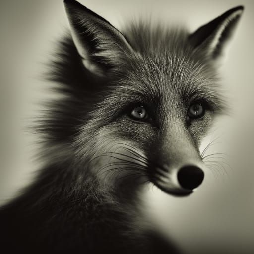 Fox Girl Portrait in Photographic Style