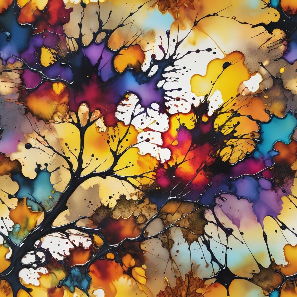 Vibrant Alcohol Ink Farmhouse Sunset
