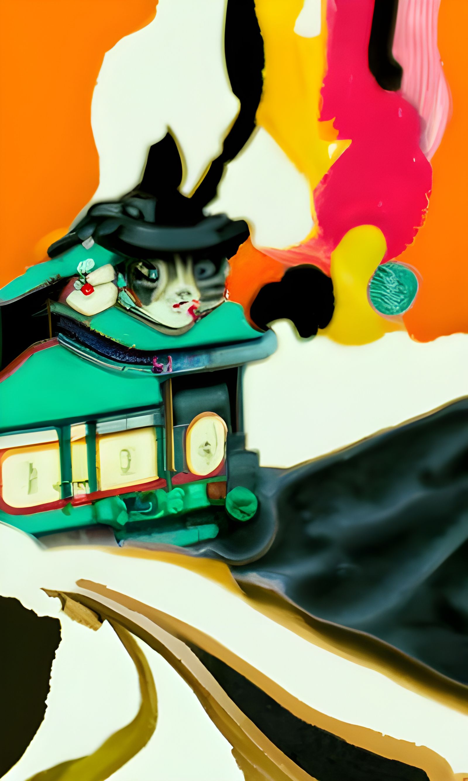 Steampunk Wonderland Train in Anime Style