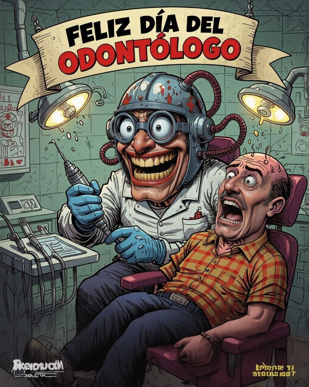 Doctor Cureta's Comic Style Dental Office Banner