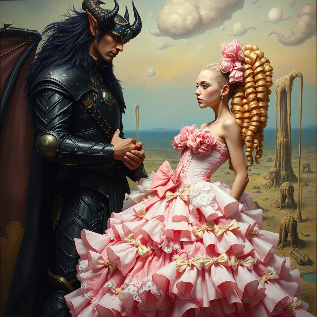 Demon King Captures Sissy Princess in Dream Landscape