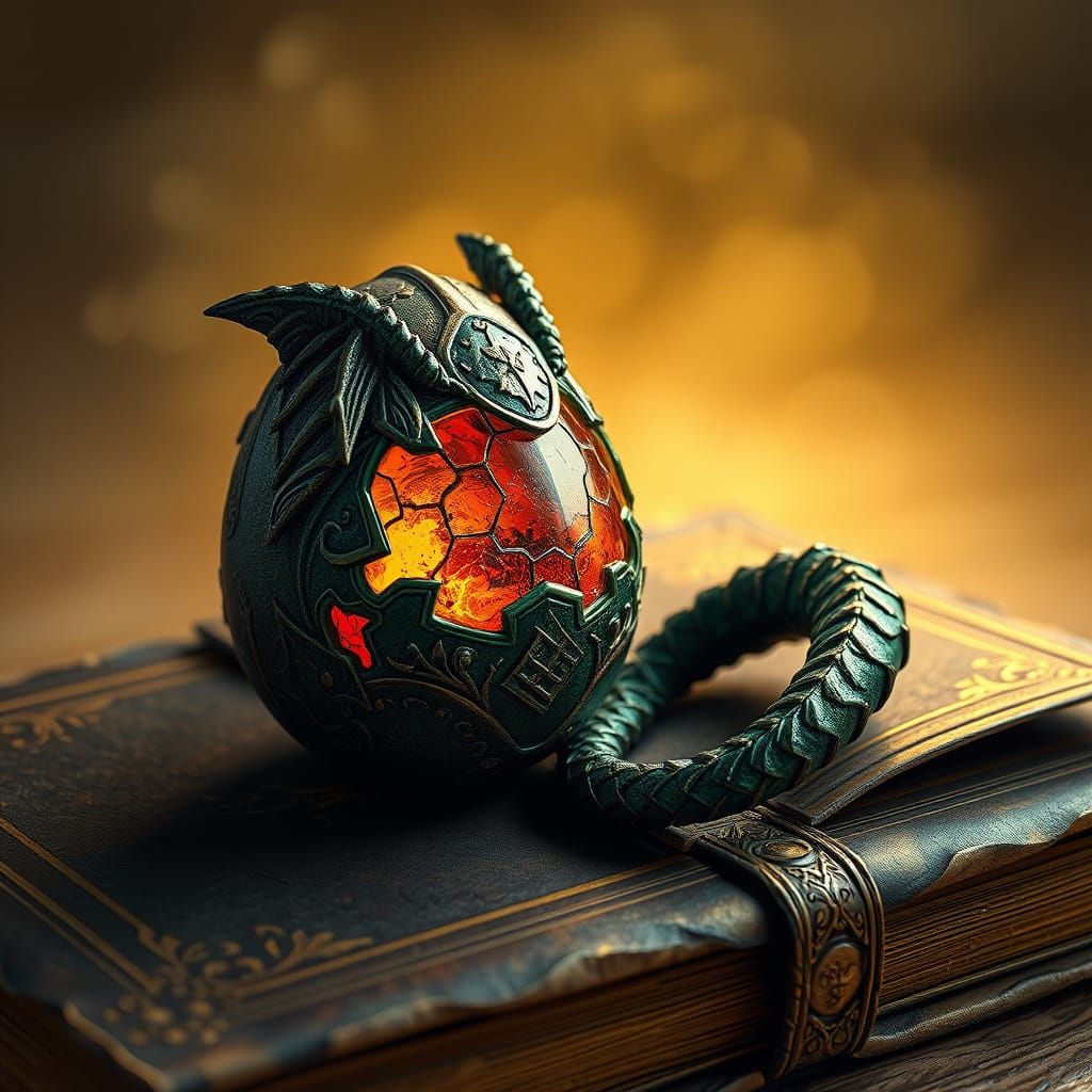 Dragon Egg on Spell Book with Tetradic Colors