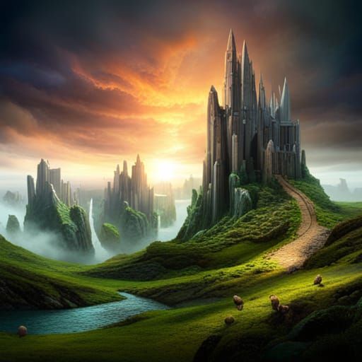 A Hobbit Company on Donkeys: Fantasy Art