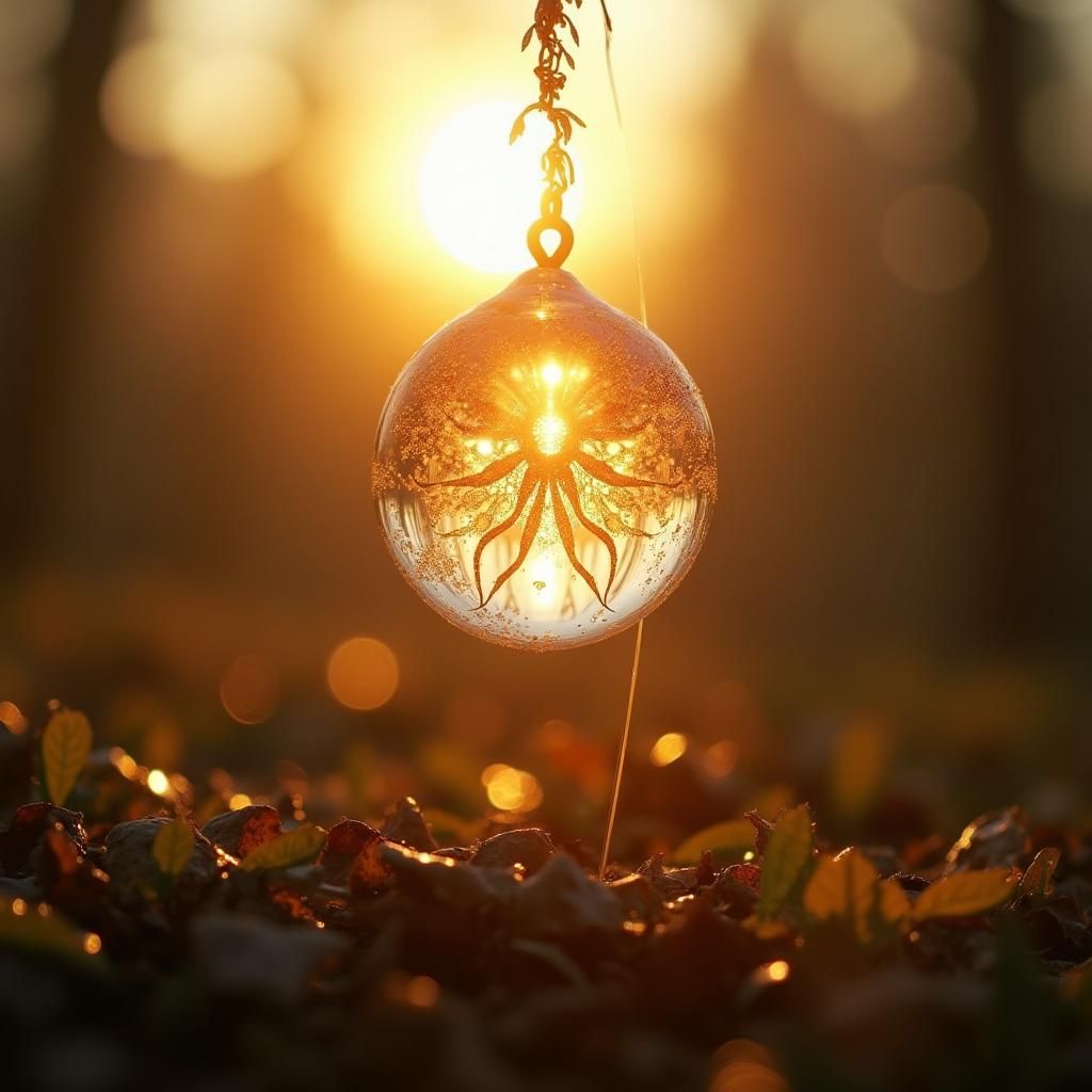 Crystal Sun Catcher Refracting Early Morning Light