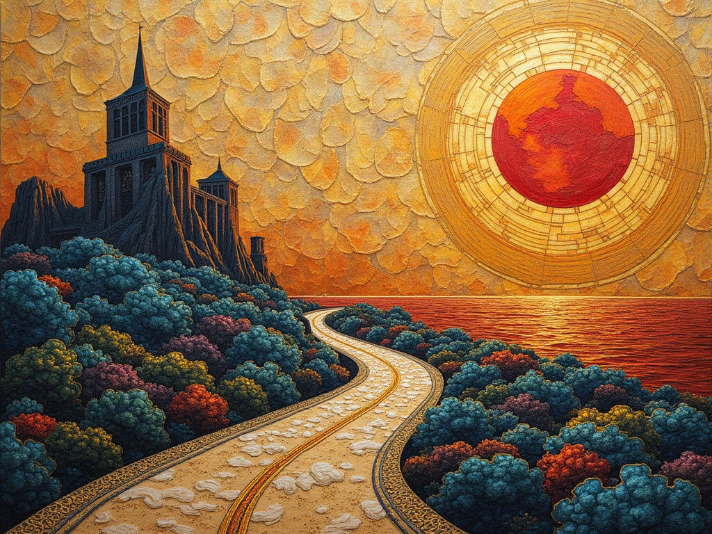 Terraformed Landmark in Gel Waves of Matter Painting