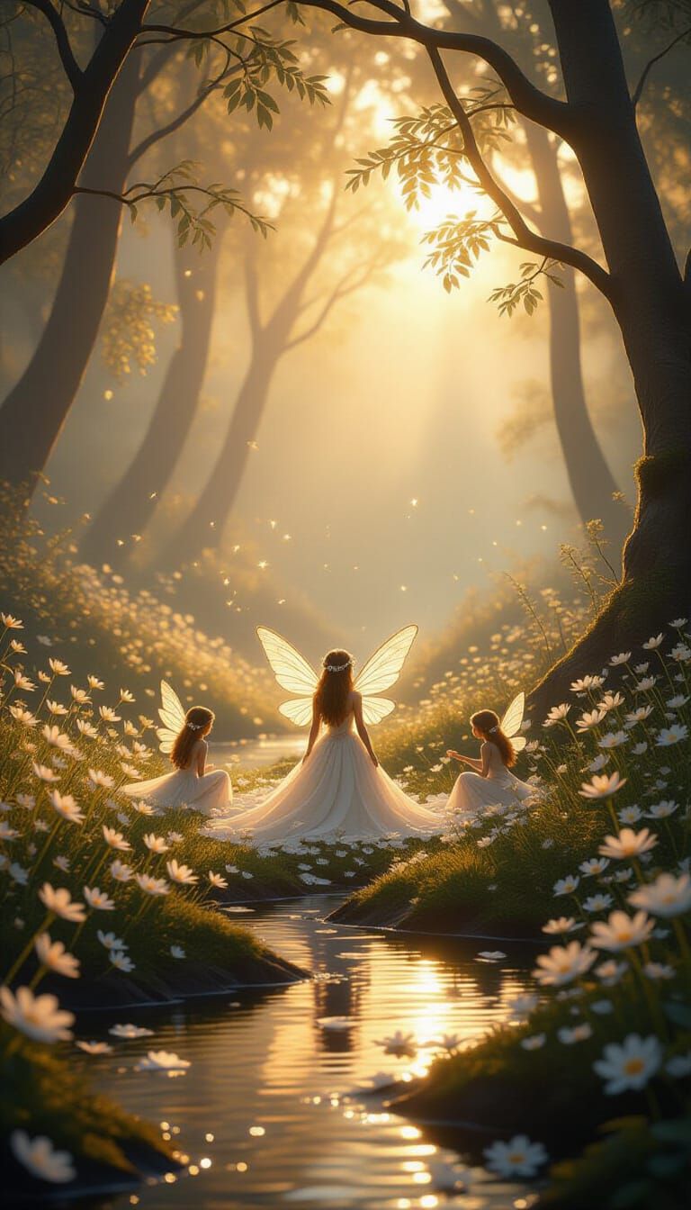 Fairy Queen Awakens in Ethereal Forest Glade