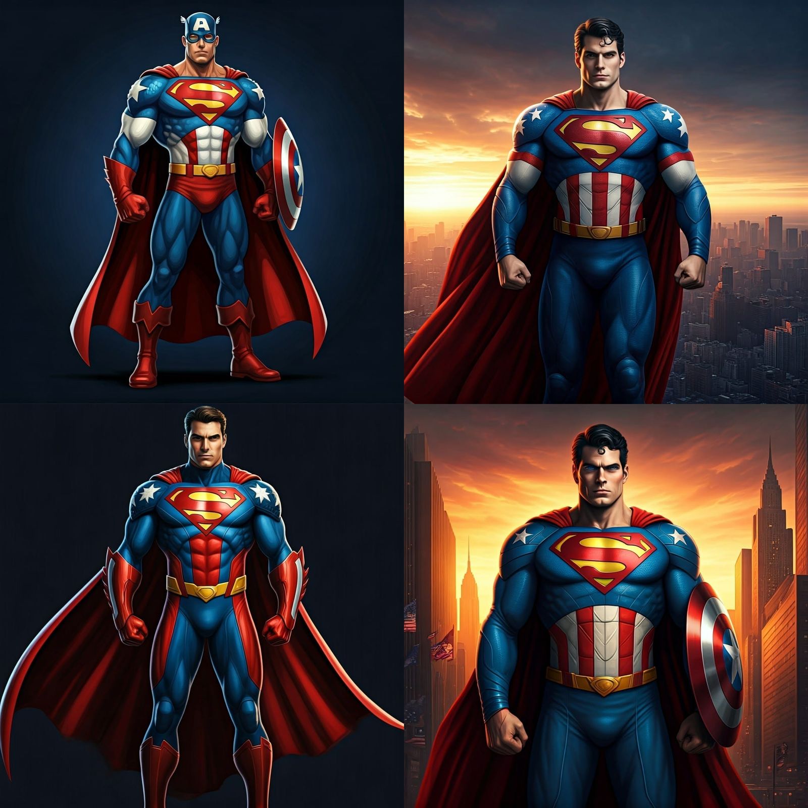 Fusion of Superman and Captain America as Super-Soldier