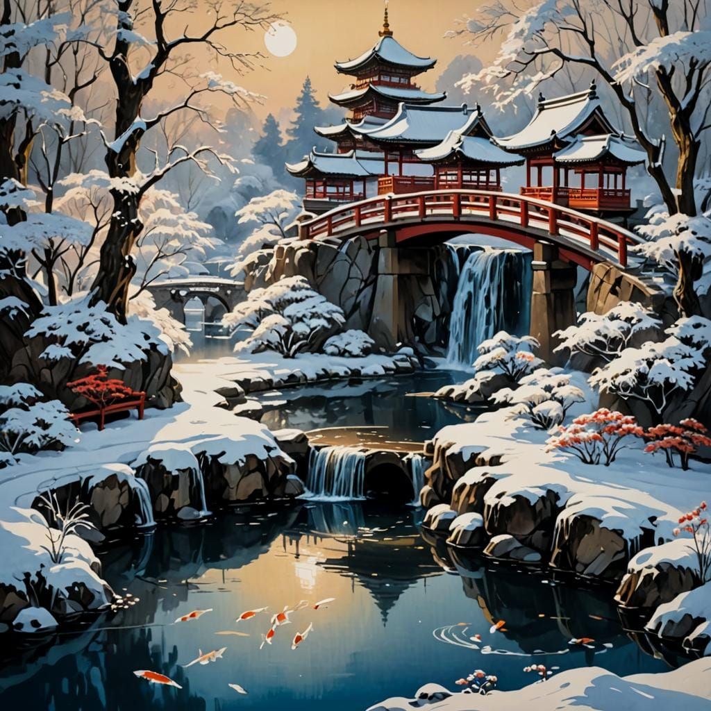 Kuwashii Winter Garden in Kintsugi Teacup