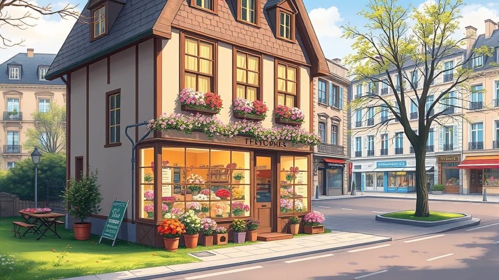 Charming Anime Flower Shop in Paris