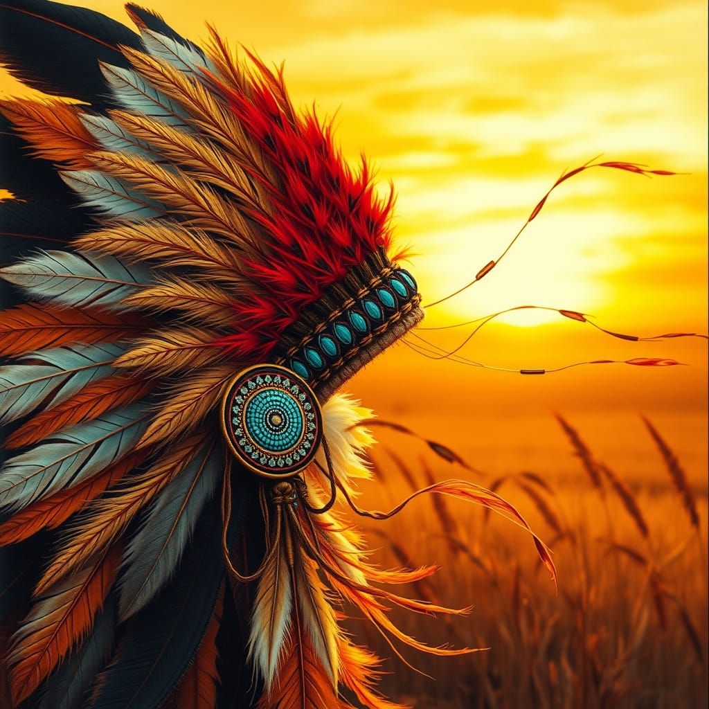 Whimsical Headdress in Earthy Prairie Sunset
