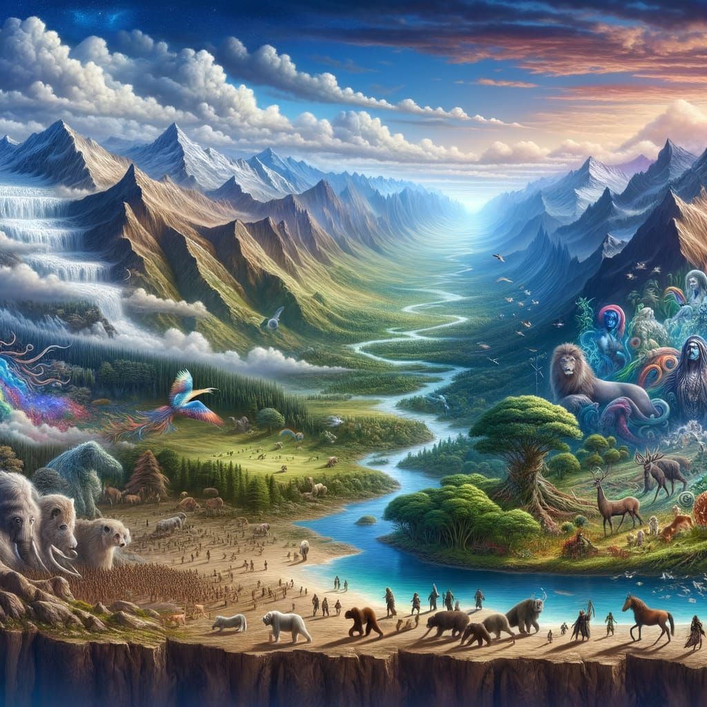 Spiritual Landscapes Emerging from the Void in Digital Art